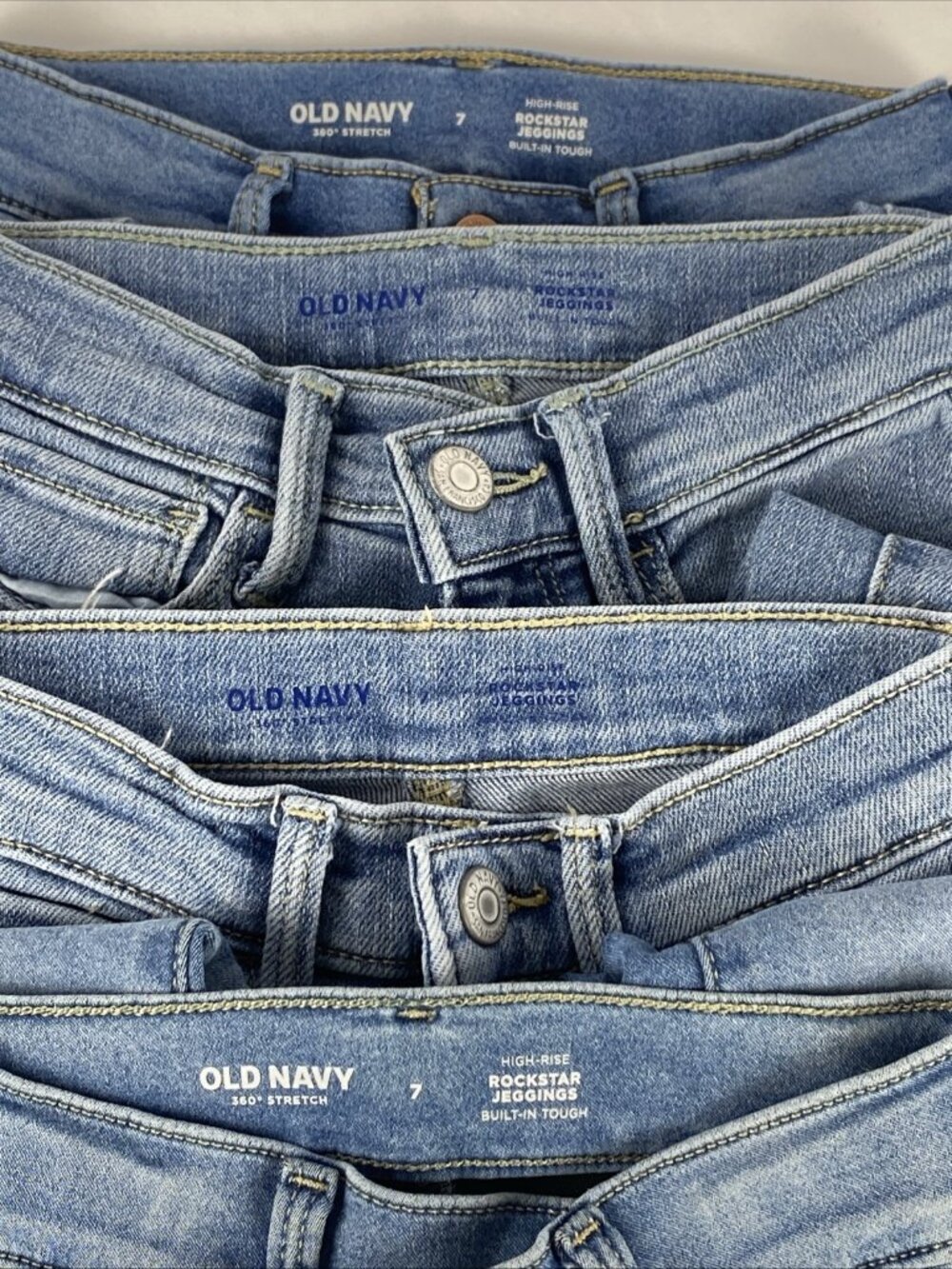 Bundle of 6 Girls Blue Denim Jeans & Shorts SIZE 7 Old Navy & Jumping Beans - Picture 11 of 11